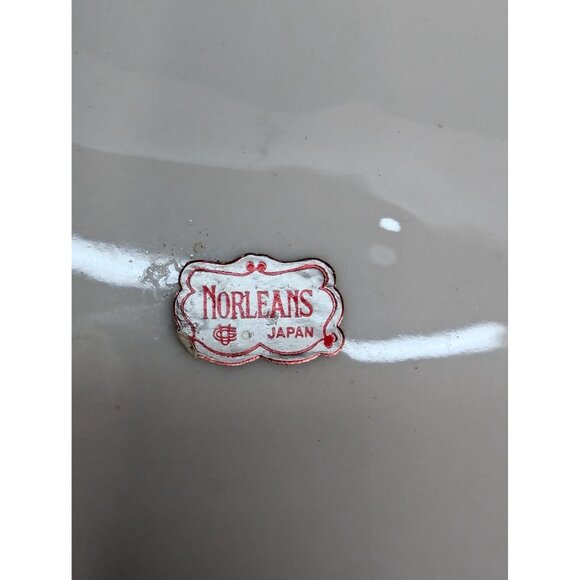 Norleans Japan 8 1/4 " Snack Plate Orange Poppy Flower Design Set of 3 No Cups - Picture 8 of 8